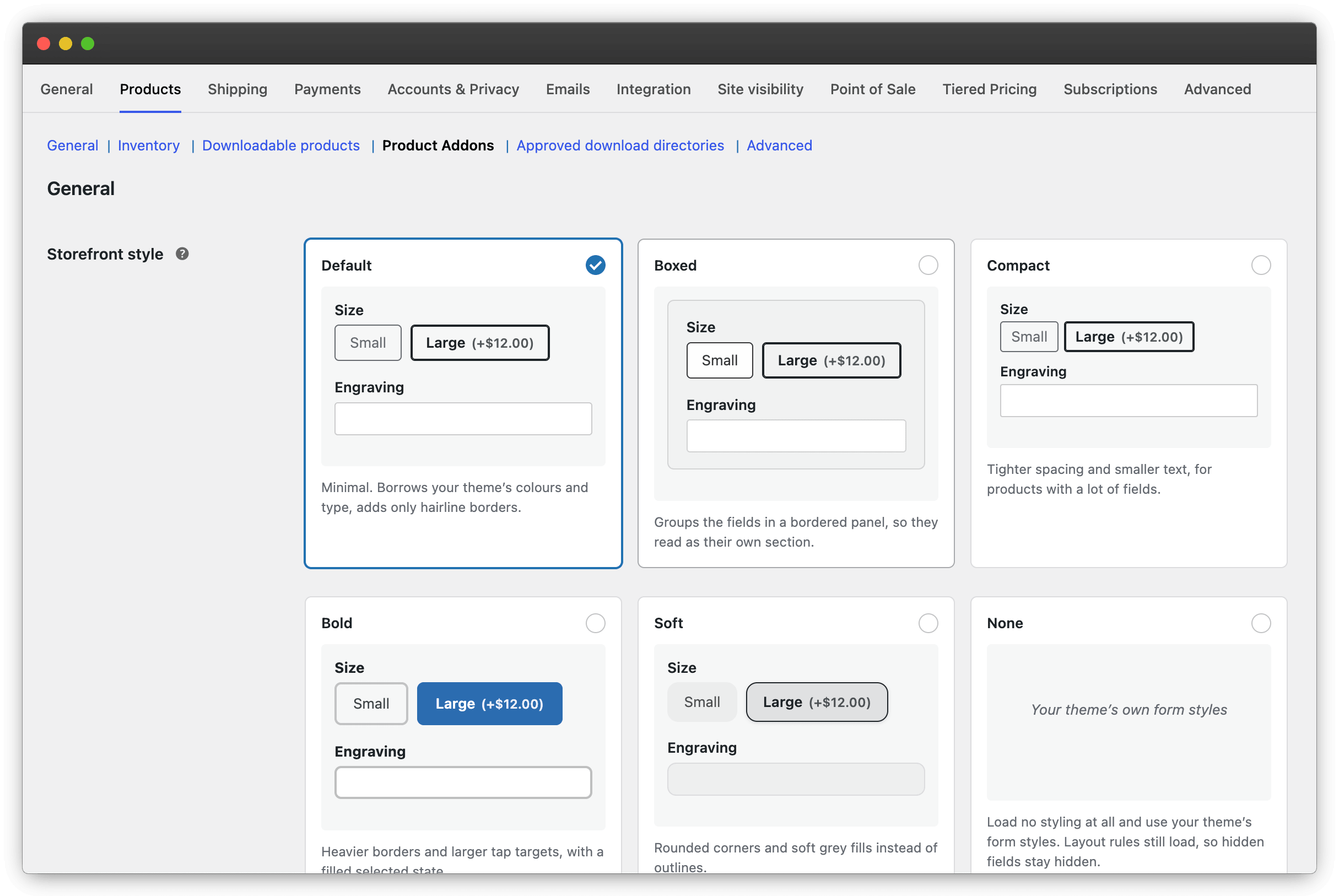 Addons themes picker
